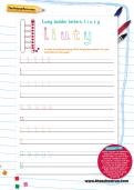 Handwriting worksheet: long ladder letters