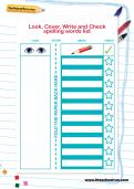 Look, Cover, Write and Check spelling words list