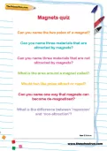 Magnets quiz worksheet