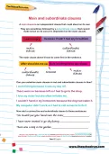 Main and subordinate clauses worksheet