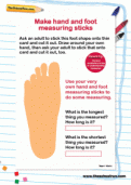 Make hand and foot measuring sticks activity