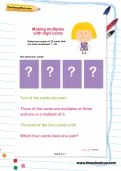 Making multiples with digit cards worksheet