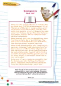 Making notes on a text worksheet