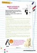 Match animals to their habitat activity
