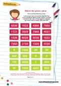 Match the place value worksheet