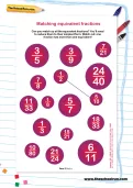Matching equivalent fractions worksheet
