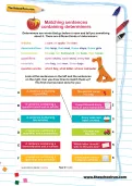 Matching sentences containing determiners worksheet
