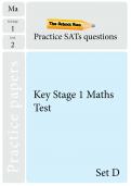 KS1 Maths practice paper set D TheSchoolRun