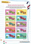 Mental subtraction speed cards