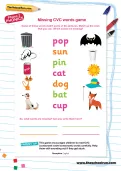 Missing CVC words game