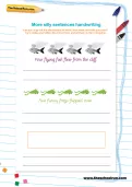 More handwriting silly sentences worksheets