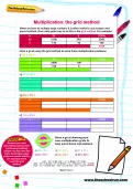 Multiplication: the grid method worksheet
