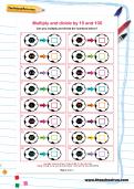 Multiply and divide by 10 and 100 football worksheet