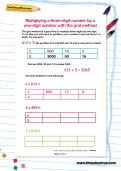 Multiplying a three-digit number by a one-digit number with the grid method