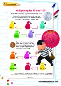 Multiplying by 10 and 100 worksheet
