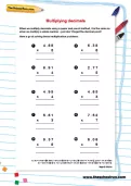 Multiplying decimals worksheet