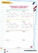 Multiplying two-digit numbers with lattice multiplication worksheet