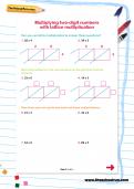 Multiplying two-digit numbers with lattice multiplication worksheet