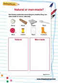 Natural or man-made worksheet