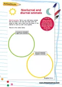 Nocturnal and diurnal animals worksheet