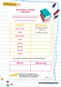 Writing a glossary worksheet