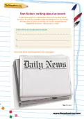 Writing about an event worksheet