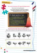 Non-verbal reasoning worksheet: 3D shape-building practice