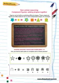 Non-verbal reasoning worksheet: Compound figures: adding shapes together