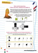 Non-verbal reasoning worksheet: Cubes and nets: shading and patterns