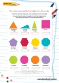 Non-verbal reasoning worksheet: Finding multiple lines of symmetry