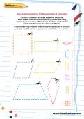 Non-verbal reasoning worksheet: Finding one line of symmetry