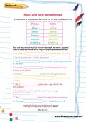 Noun and verb homophones worksheet
