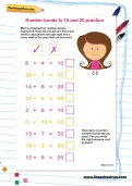 Number bonds to 10 and 20 practice worksheet