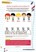 Number recognition and counting to 10