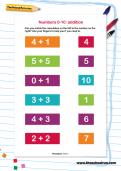 Numbers 0-10: addition worksheet