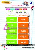 Spelling patterns: numerical prefixes worksheet