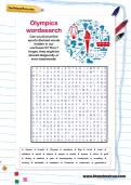 Olympics wordsearch for kids