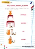 On, under, beside, in front worksheet