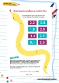 Ordering decimals on a number line worksheet