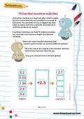 Page from Year 5 function machine worksheet