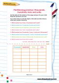 Partitioning practice: thousands, hundreds, tens and units worksheet