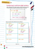 Partitioning to add three-digit numbers worksheet