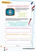Past perfect: writing your own sentences worksheet