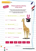 Phase 2 phonics missing tricky words