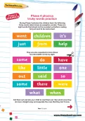 Phase 4 phonics tricky words practice worksheet