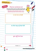Phonics sentences art worksheet