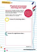 Physical processes: morning and night worksheet