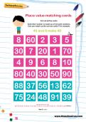 Place value matching cards worksheet