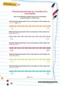 Positioning decimals on a number line: hundredths worksheet