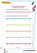 Positioning decimals on a number line: tenths worksheet